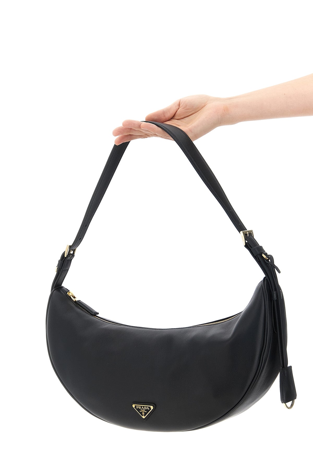 PRADA OS  demi-lune leather shoulder bag