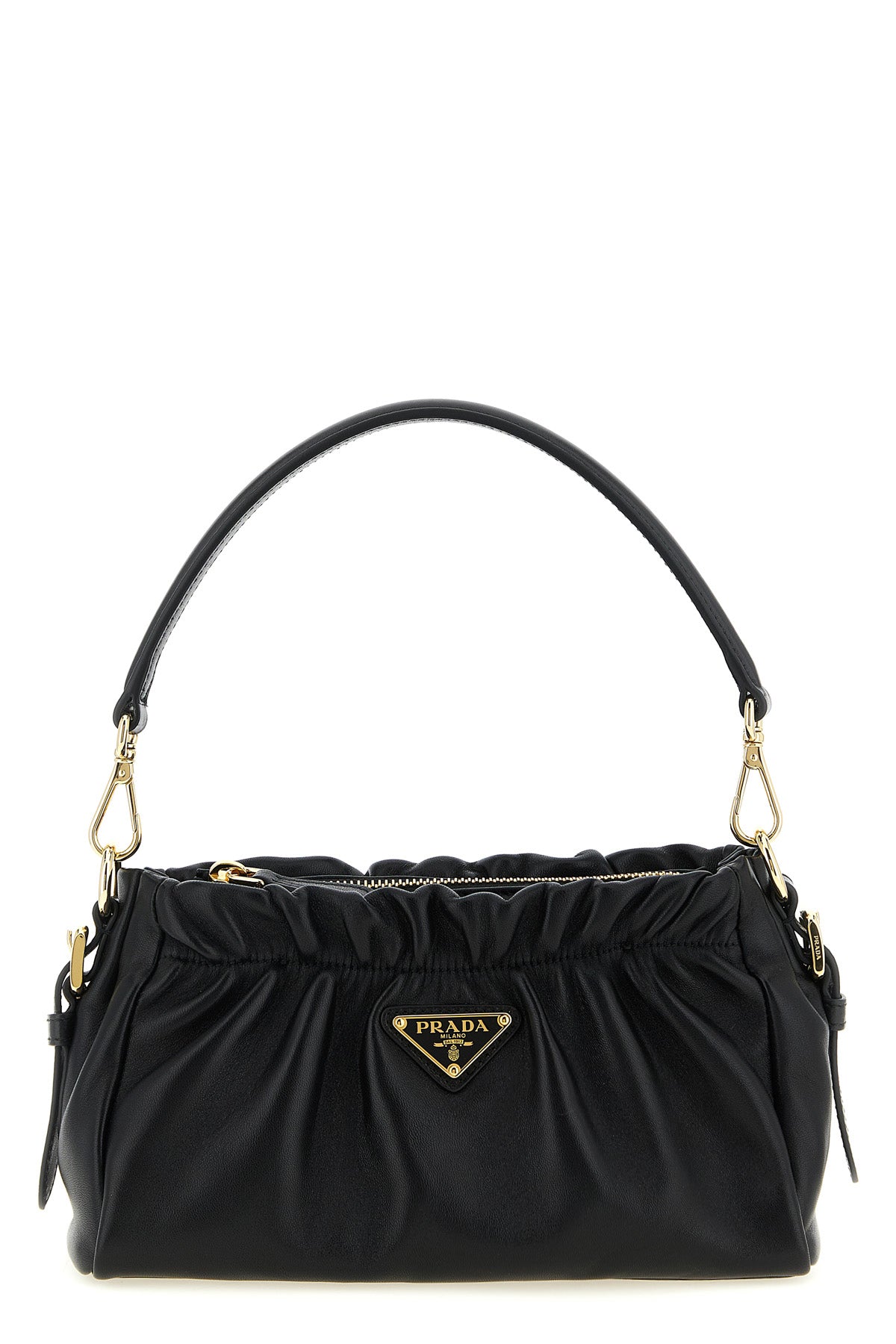 PRADA OS curled leather shoulder bag