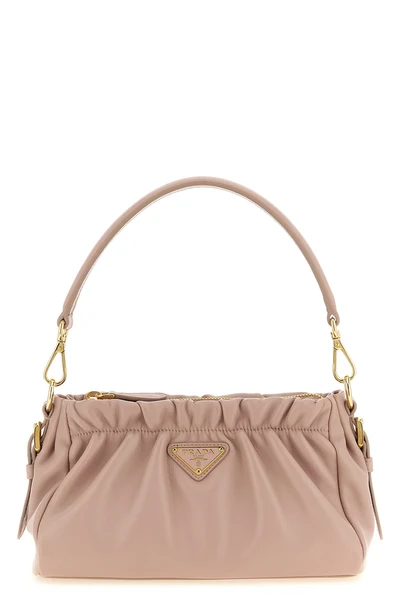 curled leather shoulder bag