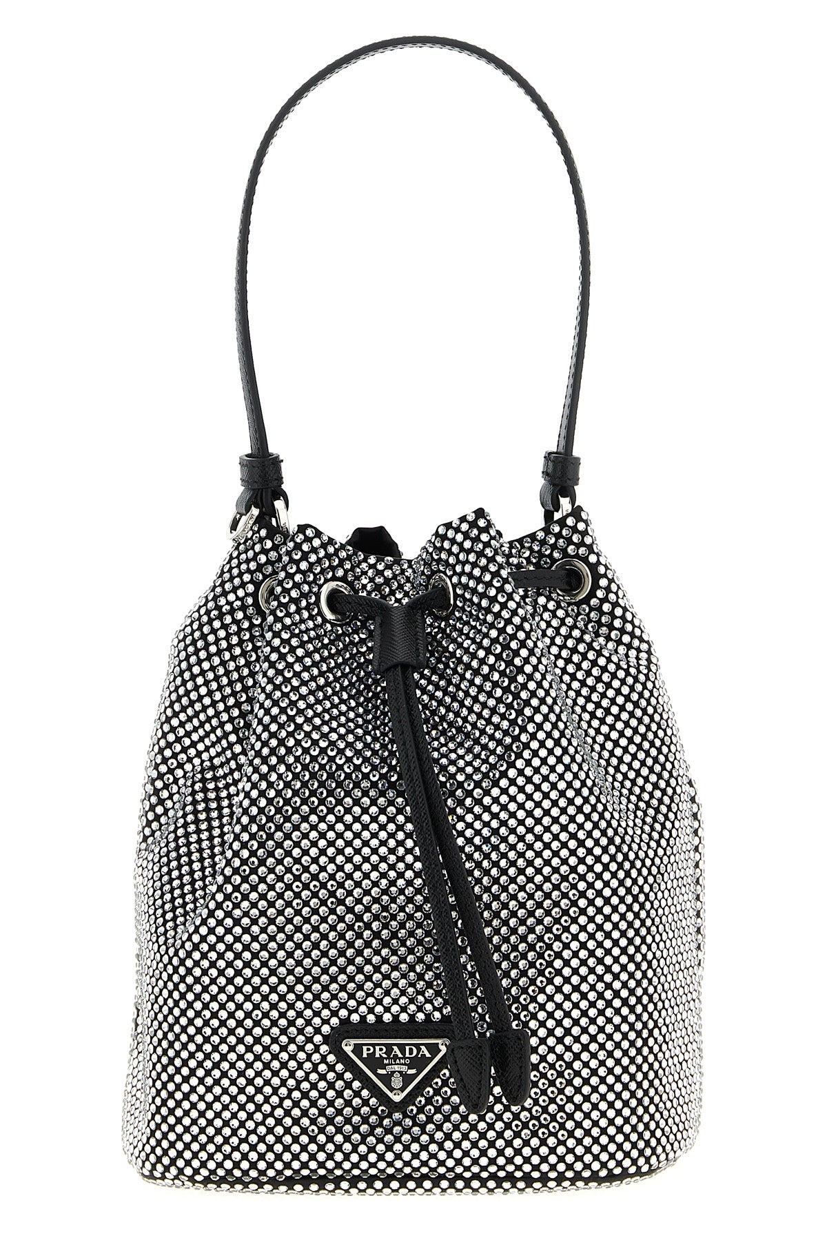 PRADA OS crystal satin bucket bag