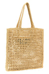 shopping bag in raffia-effect woven fabric