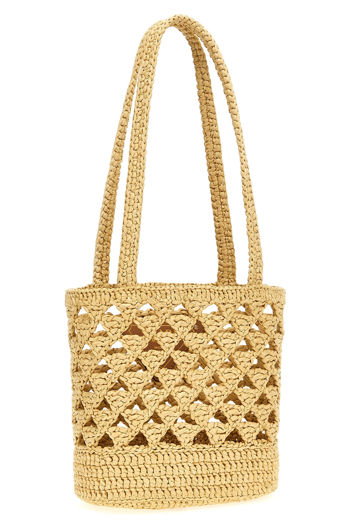 crochet handbag in raffia-effect yarn
