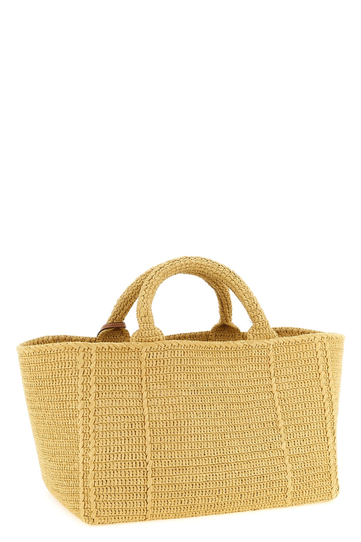 crochet raffia-effect fabric shopping bag