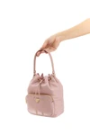 prada duet re-nylon and saffiano leather tone-on-tone bucket bag