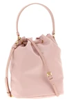 prada duet re-nylon and saffiano leather tone-on-tone bucket bag