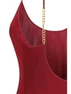backless knit dress with cassandre chain