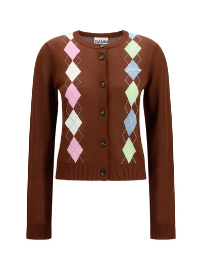 diamond-pattern cardigan