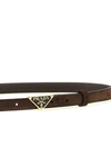 prada thin belt in fine dark brown suede is a perfect combination of craftsmansh