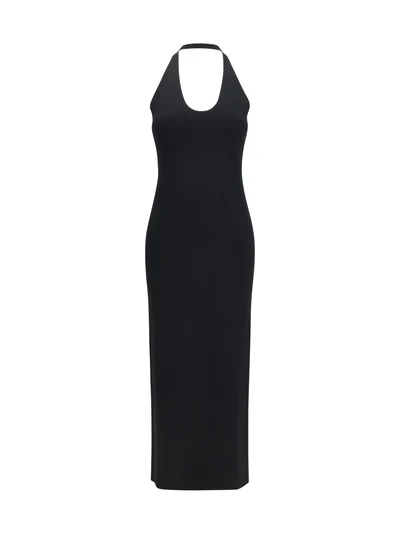 halter-neck knit dress