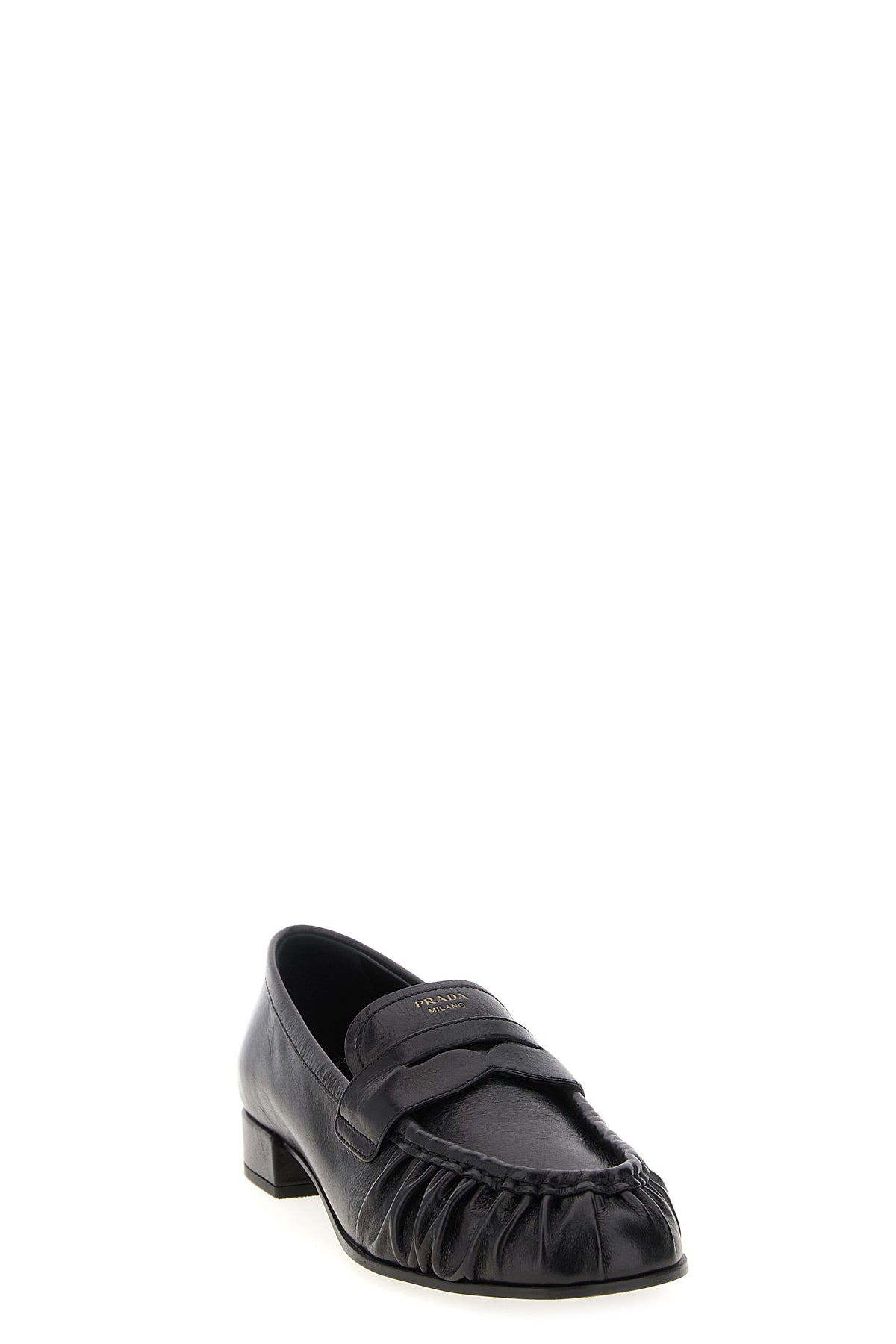 PRADA 37 buffalo leather loafers