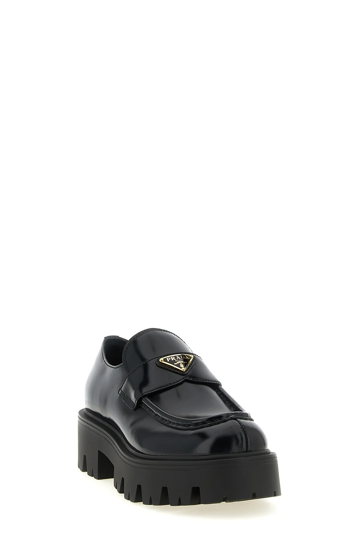the prada black brushed leather loafers redefine the codes of classic footwear t
