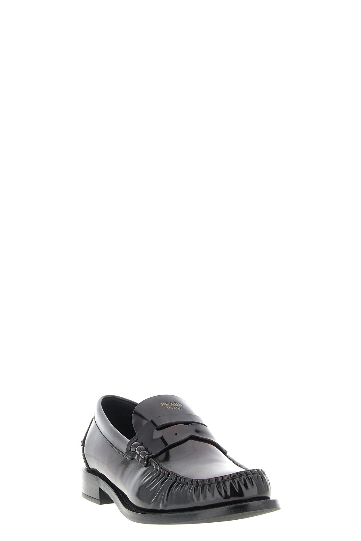 PRADA 36.5 brushed leather loafers
