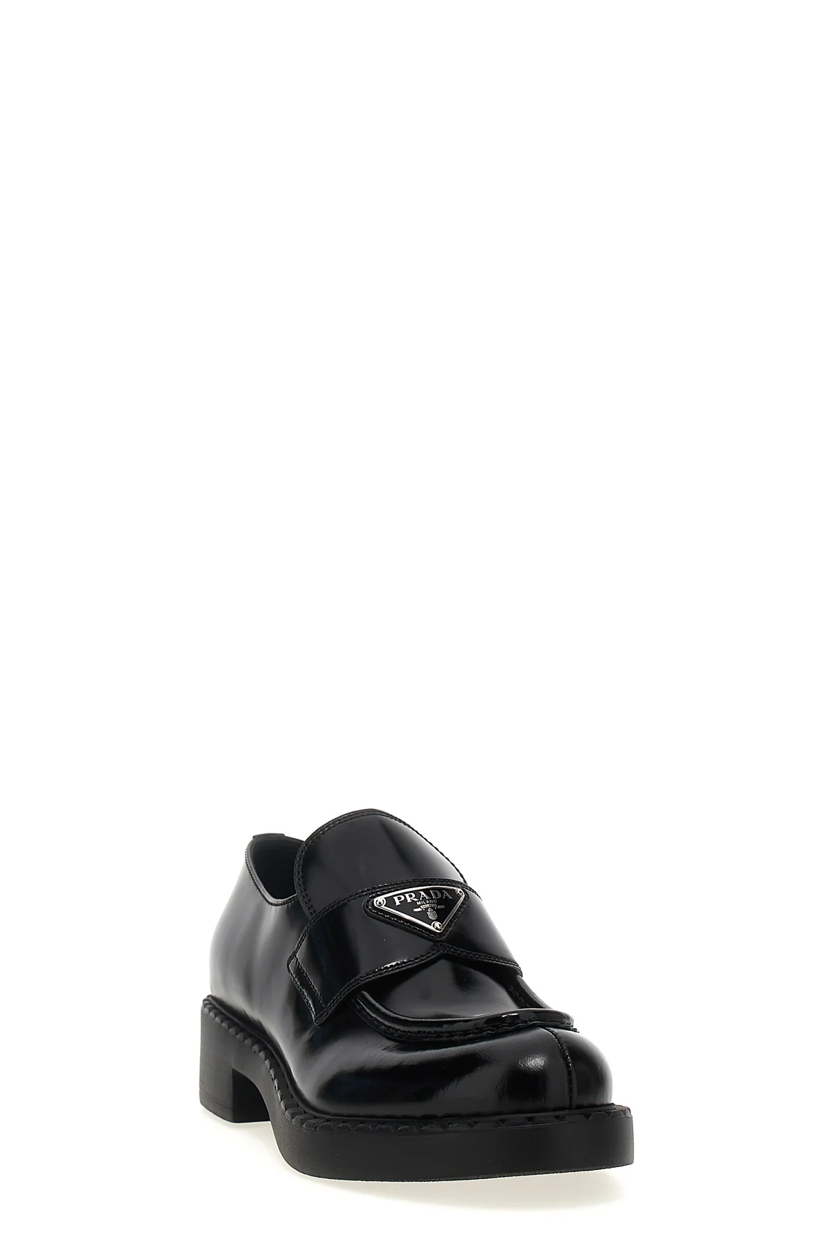 PRADA 41 chocolate loafers in brushed leather