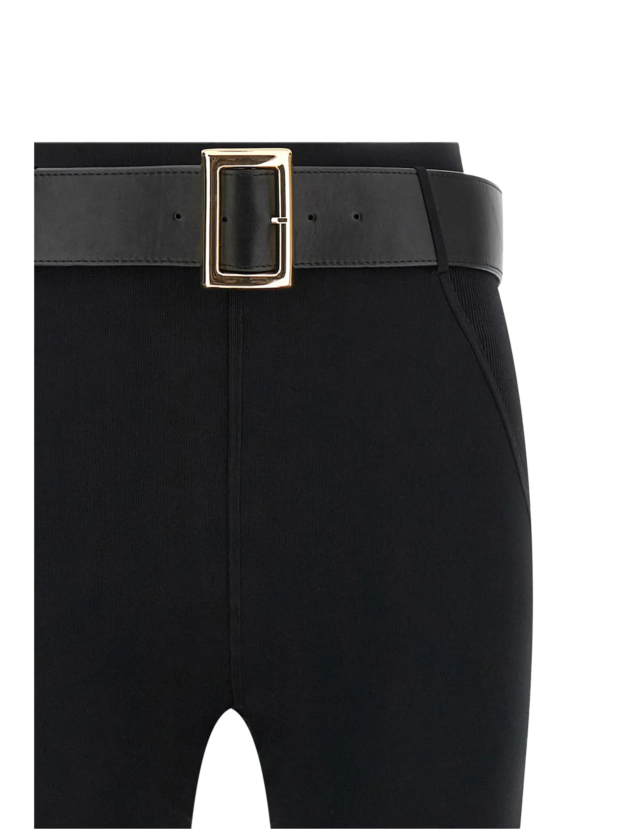 stretch jersey leggings with belt