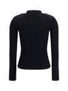 ribbed knit polo shirt