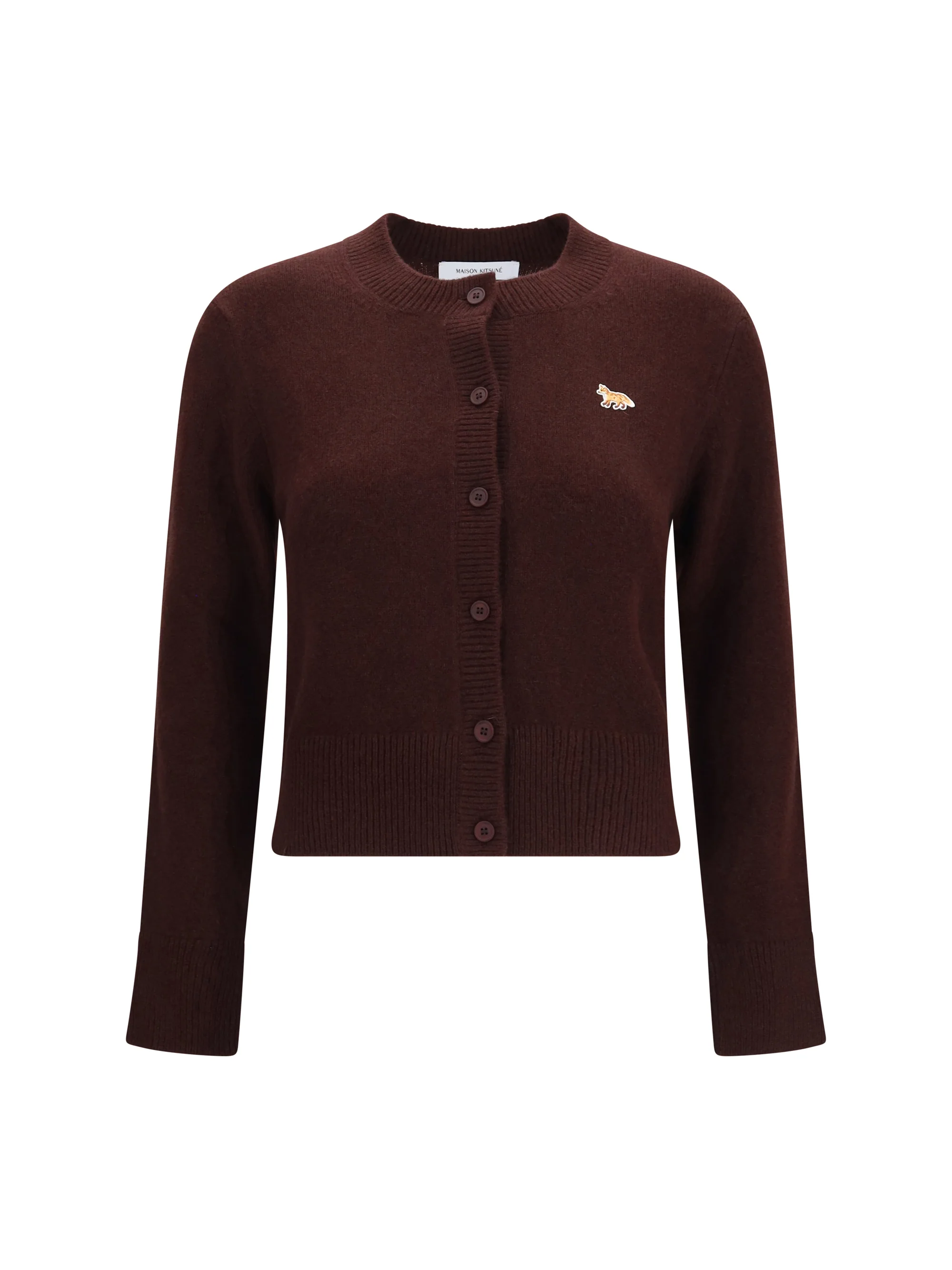 MAISON KITSUNÉ L baby fox fitted lambswool cardigan