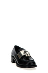 smoked brushed leather loafers