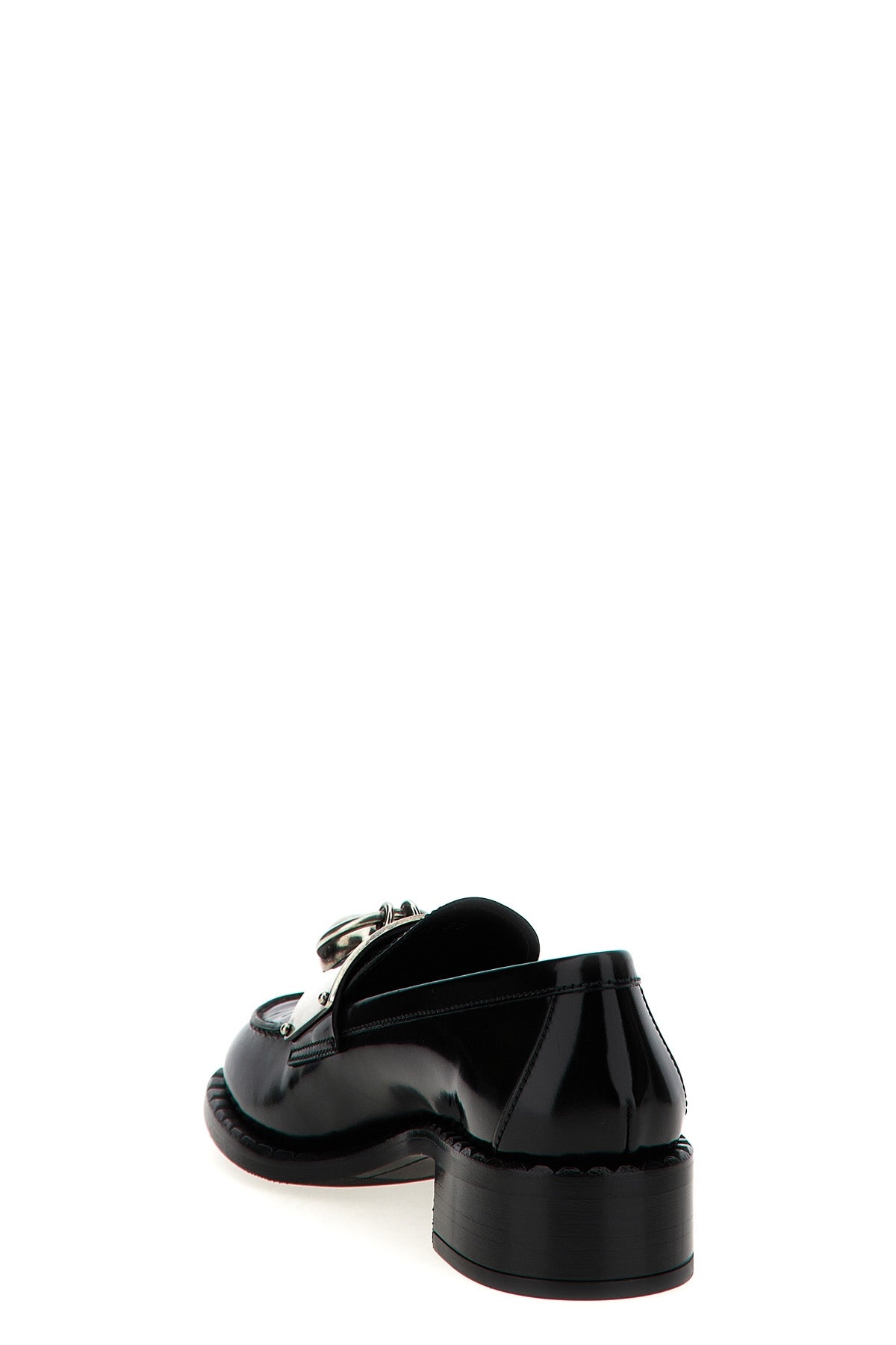 smoked brushed leather loafers