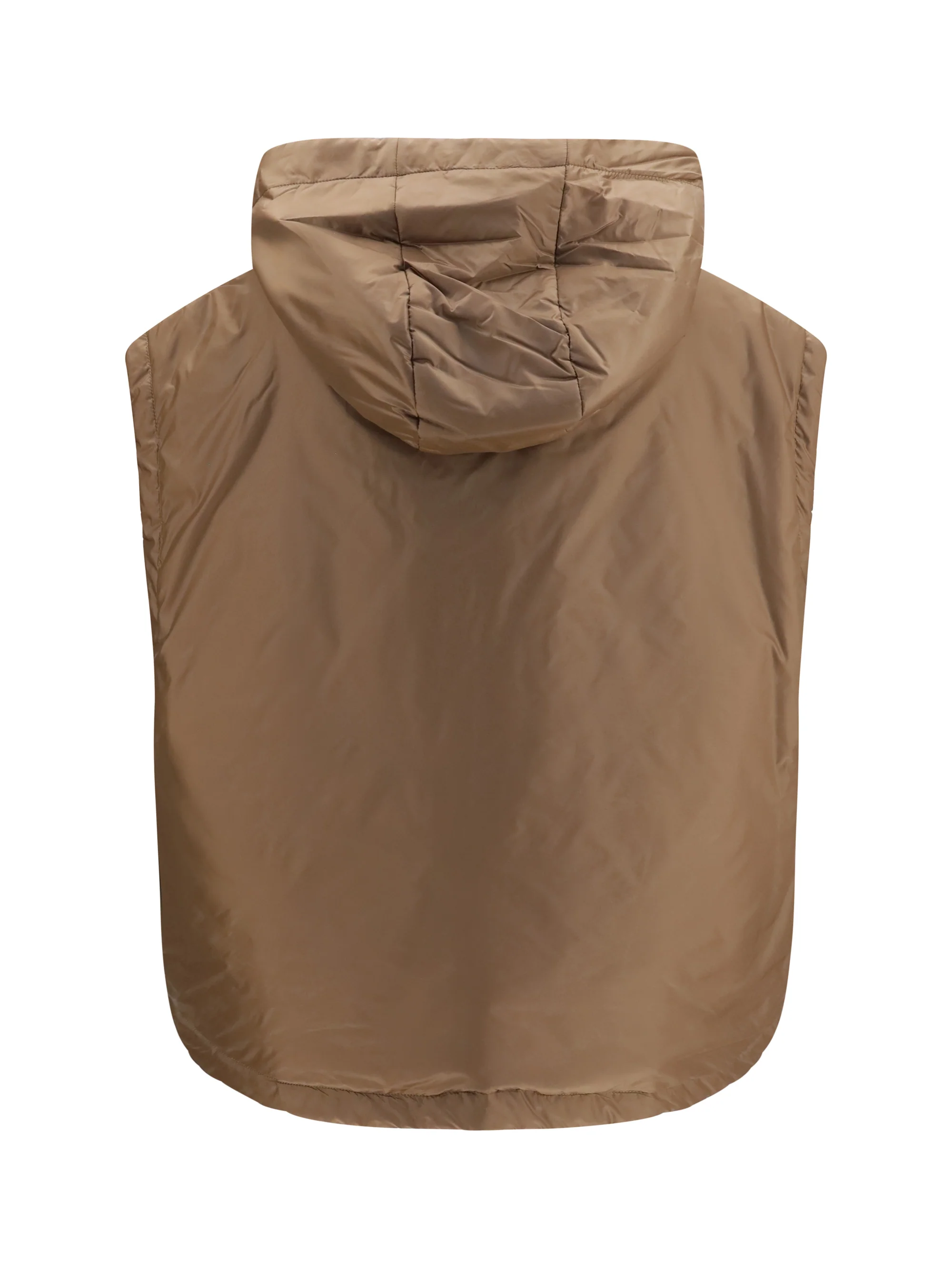 MAX MARA THE CUBE 38 hooded padded vest in water repellent canvas