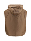 hooded padded vest in water repellent canvas