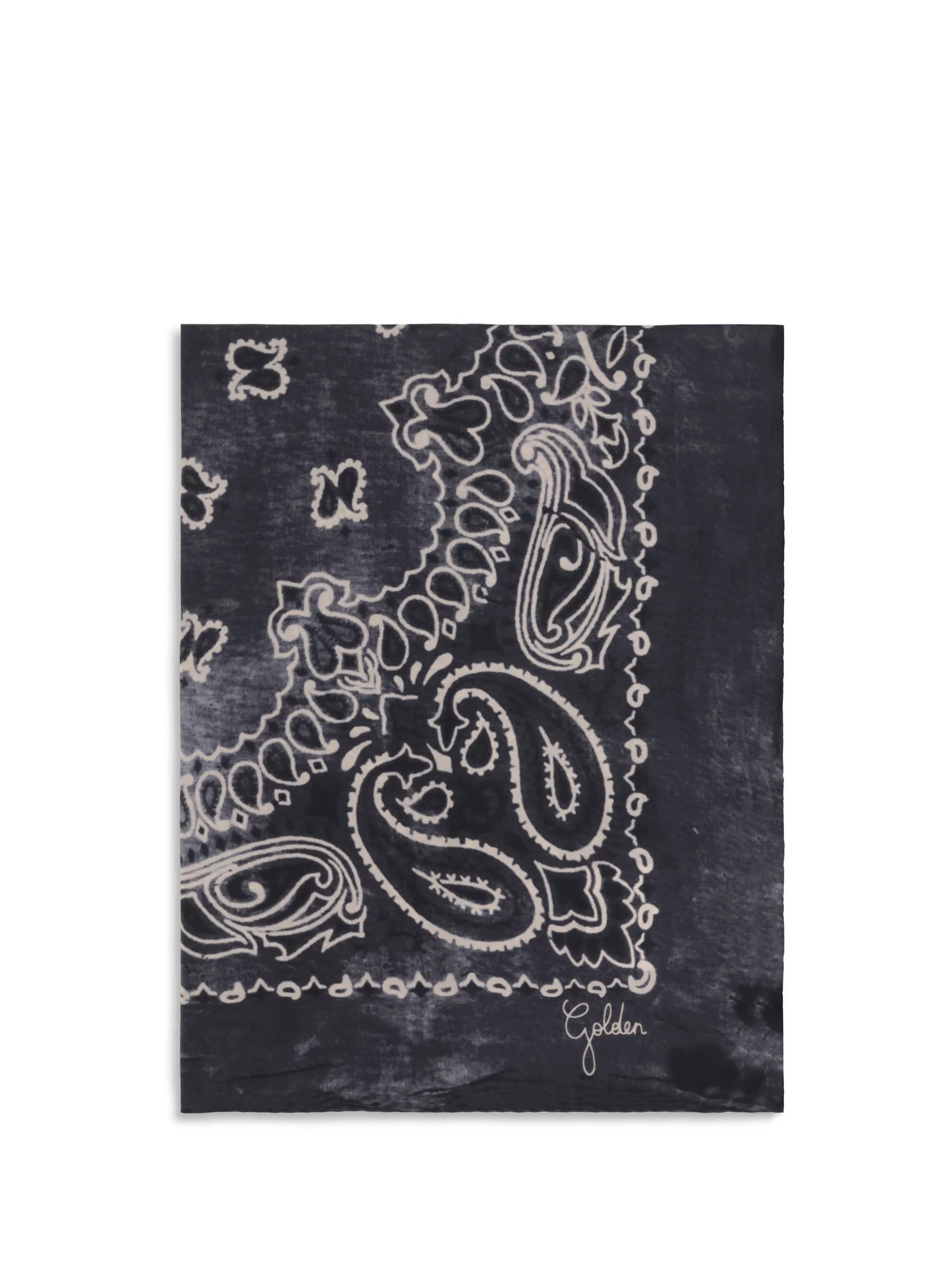 GOLDEN GOOSE OS golden paisley printed silk scarf