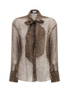 dapple silk organza shirt with neck tie