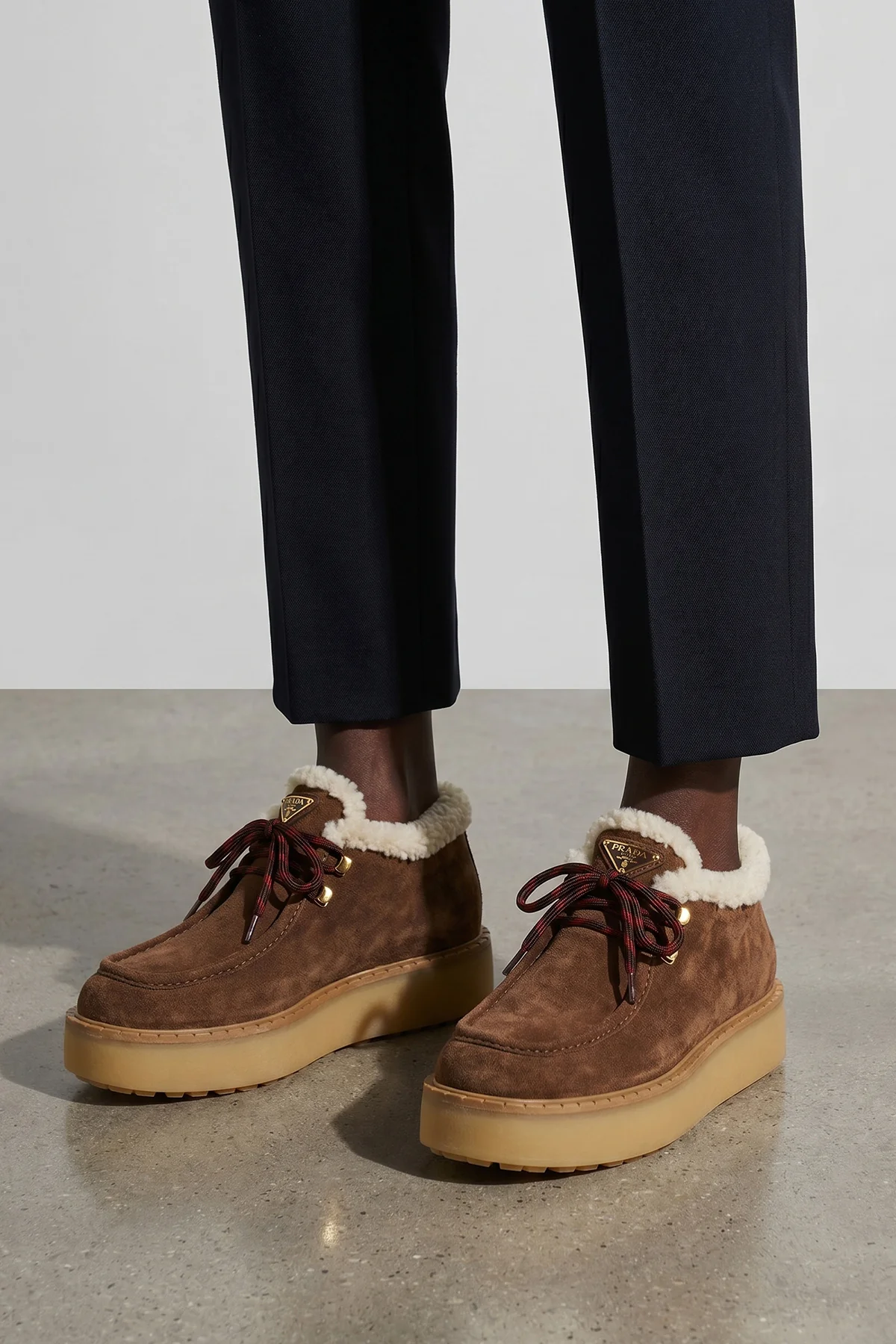 PRADA 36 prada lace-up shoes blend a utility aesthetic