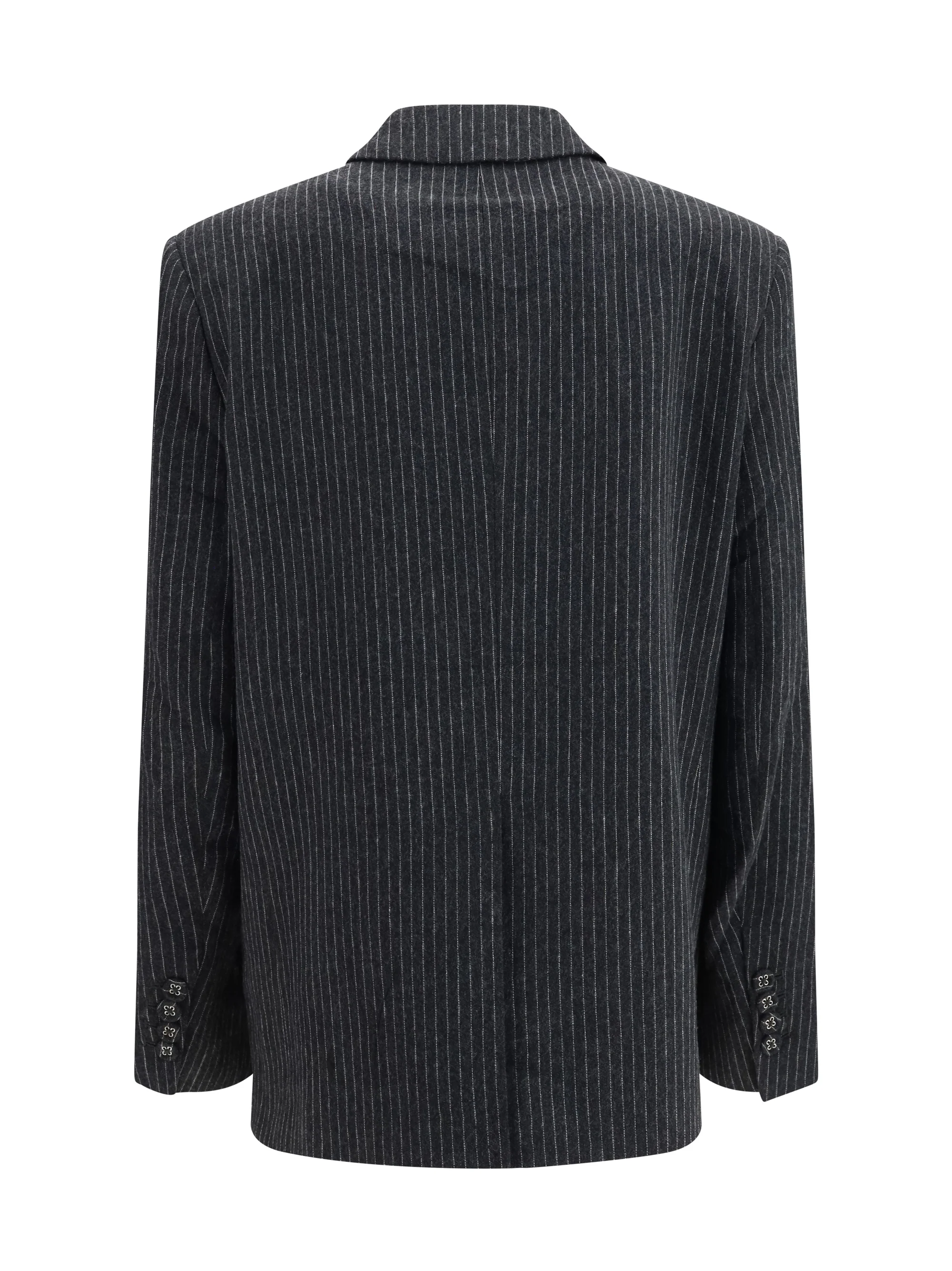 GANNI 36 pinstripe wool blazer