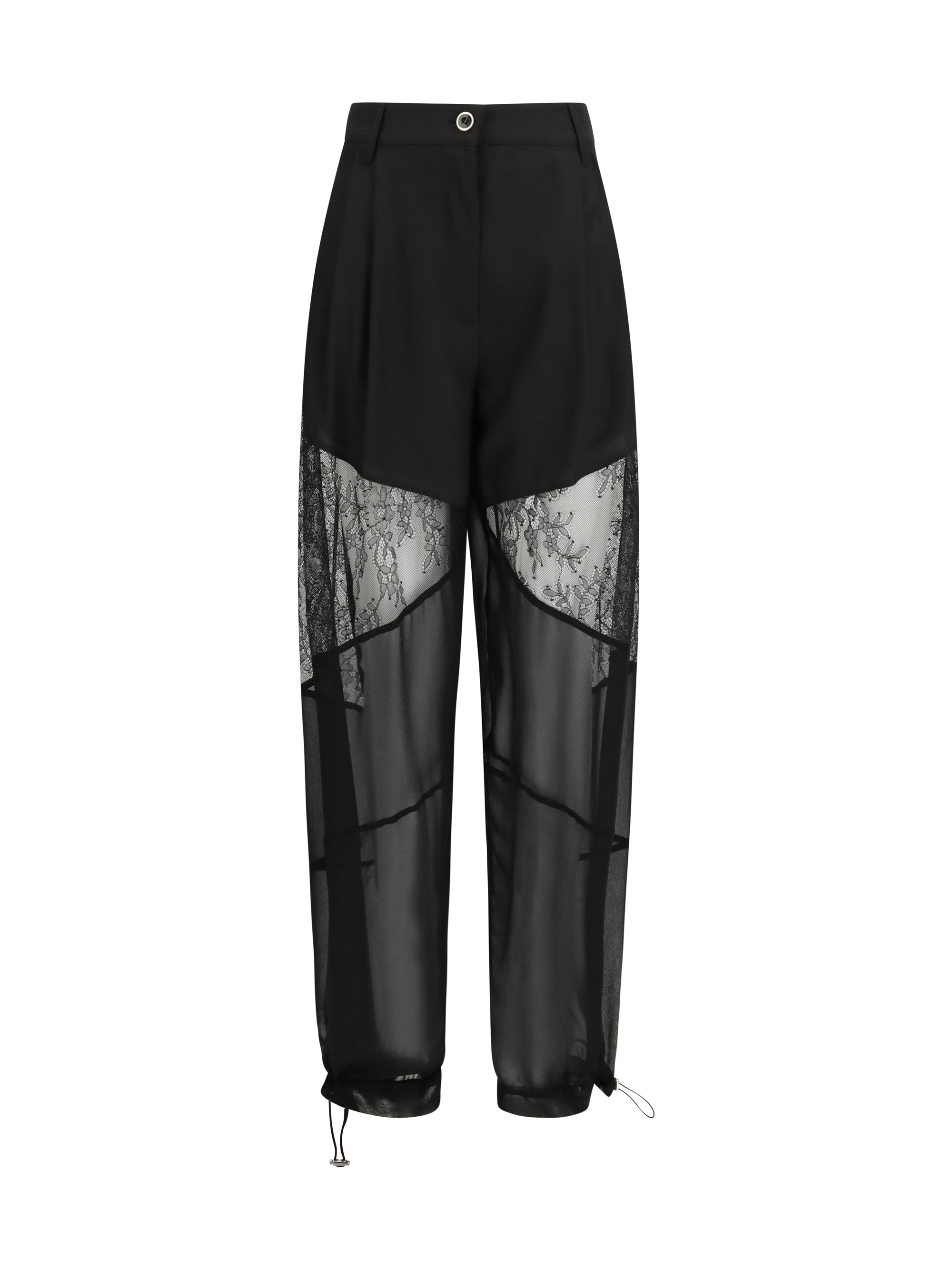 PINKO 44 nacy pants with lace inserts