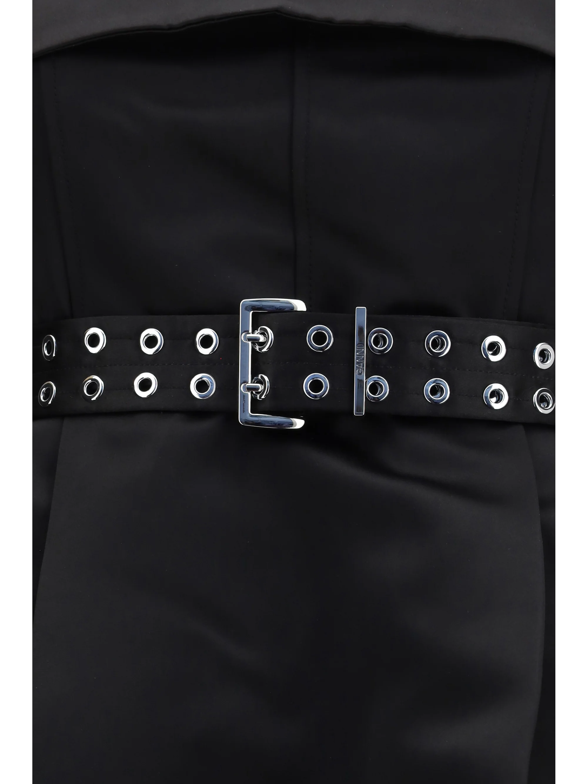 short satin dress with a full skirt