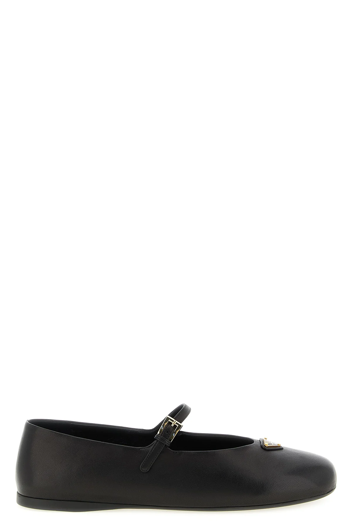 prada ballet flats reinterpret the classic mary jane silhouette through rigorous