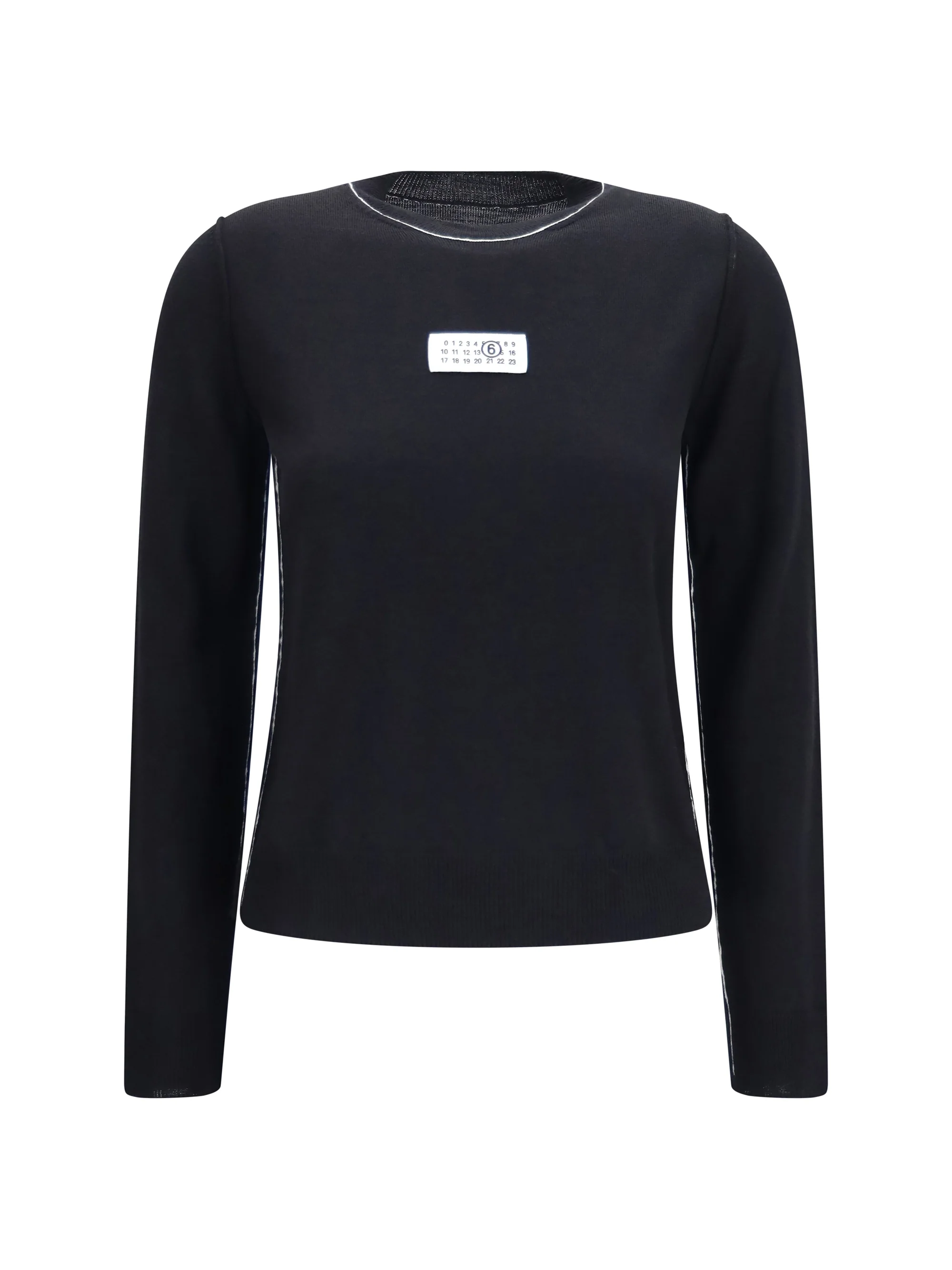 MM6 L wool-blend t-shirt with contrast details