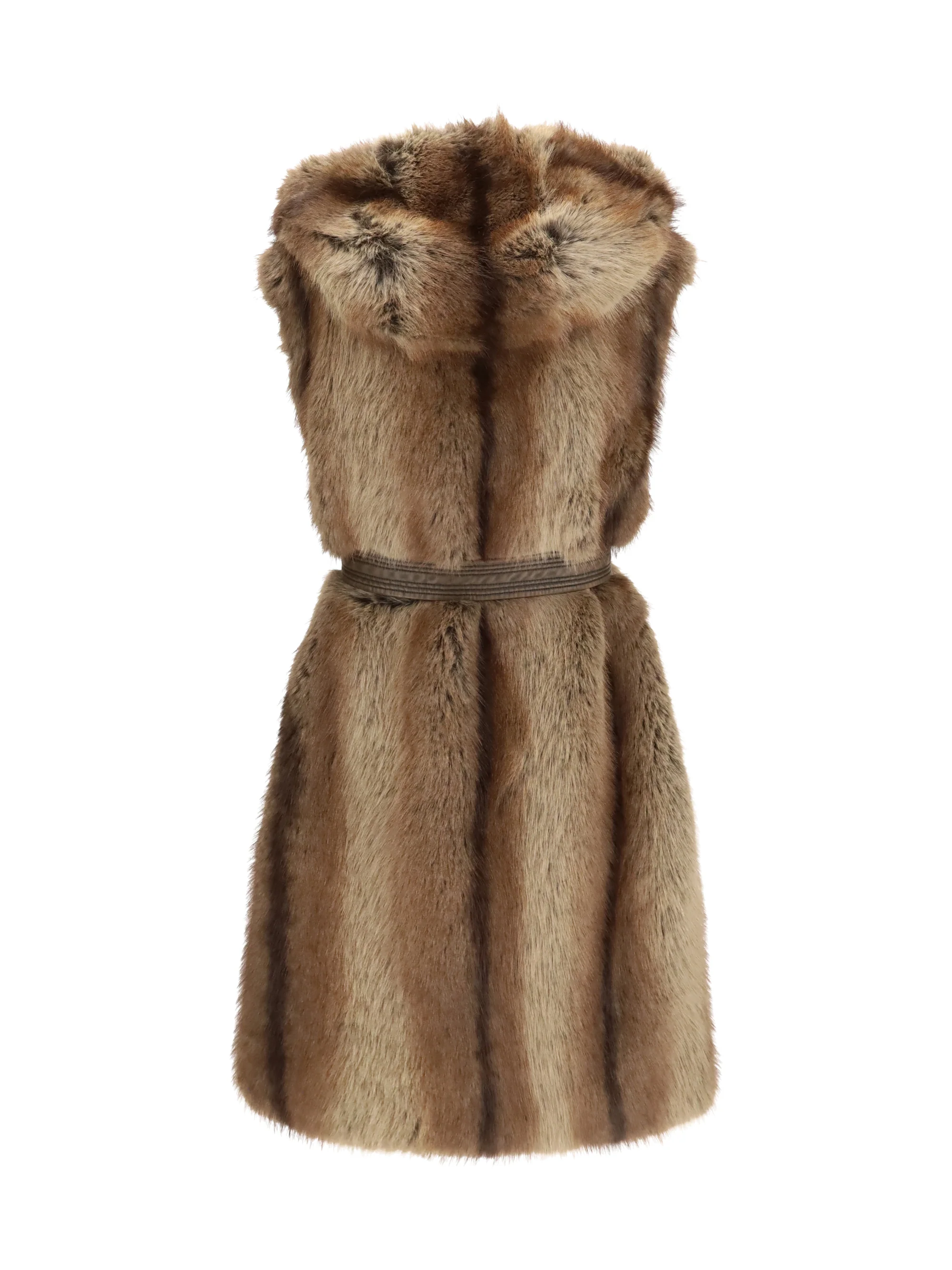 PINKO L galearis faux fur hooded vest