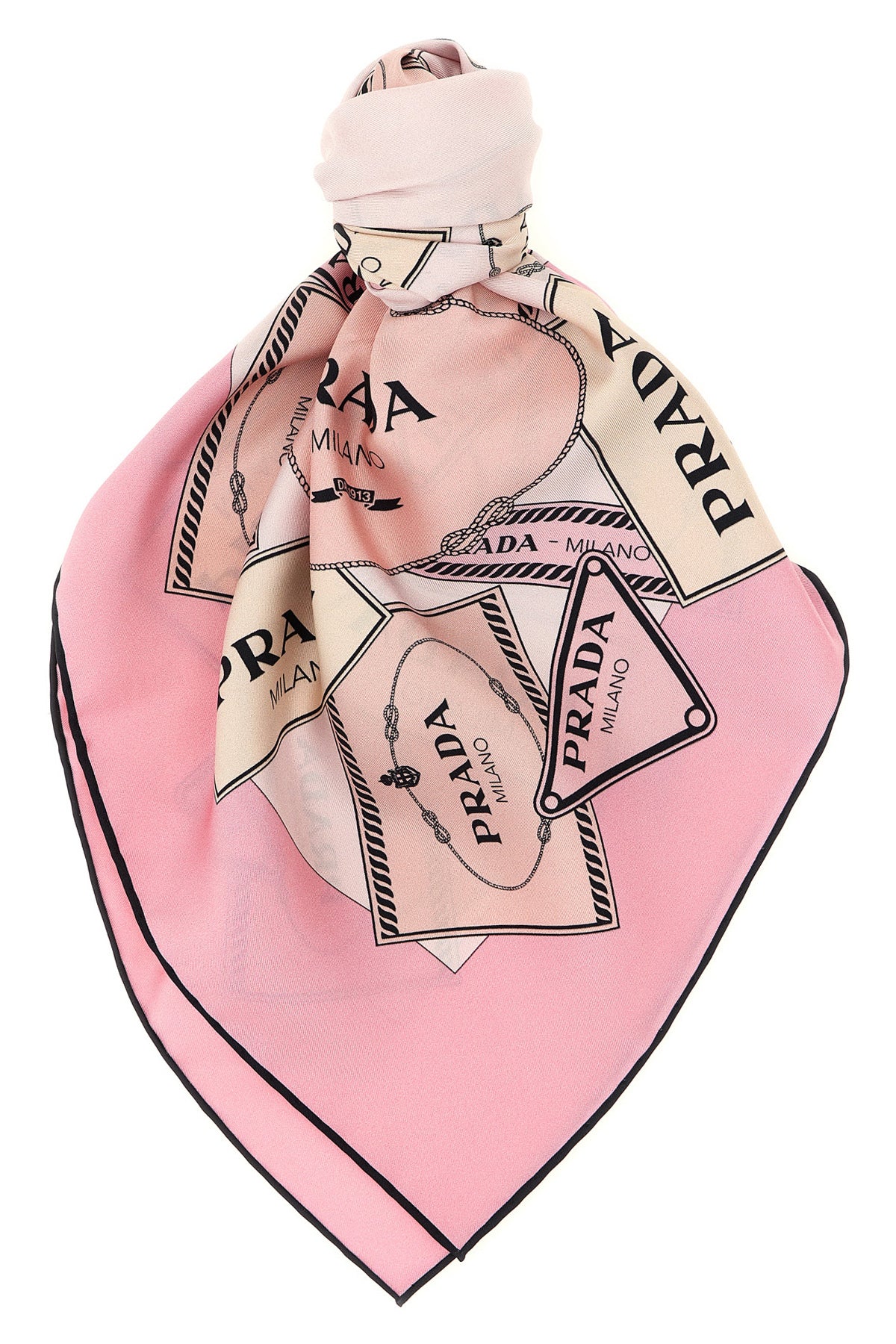 PRADA OS heritage print silk twill scarf
