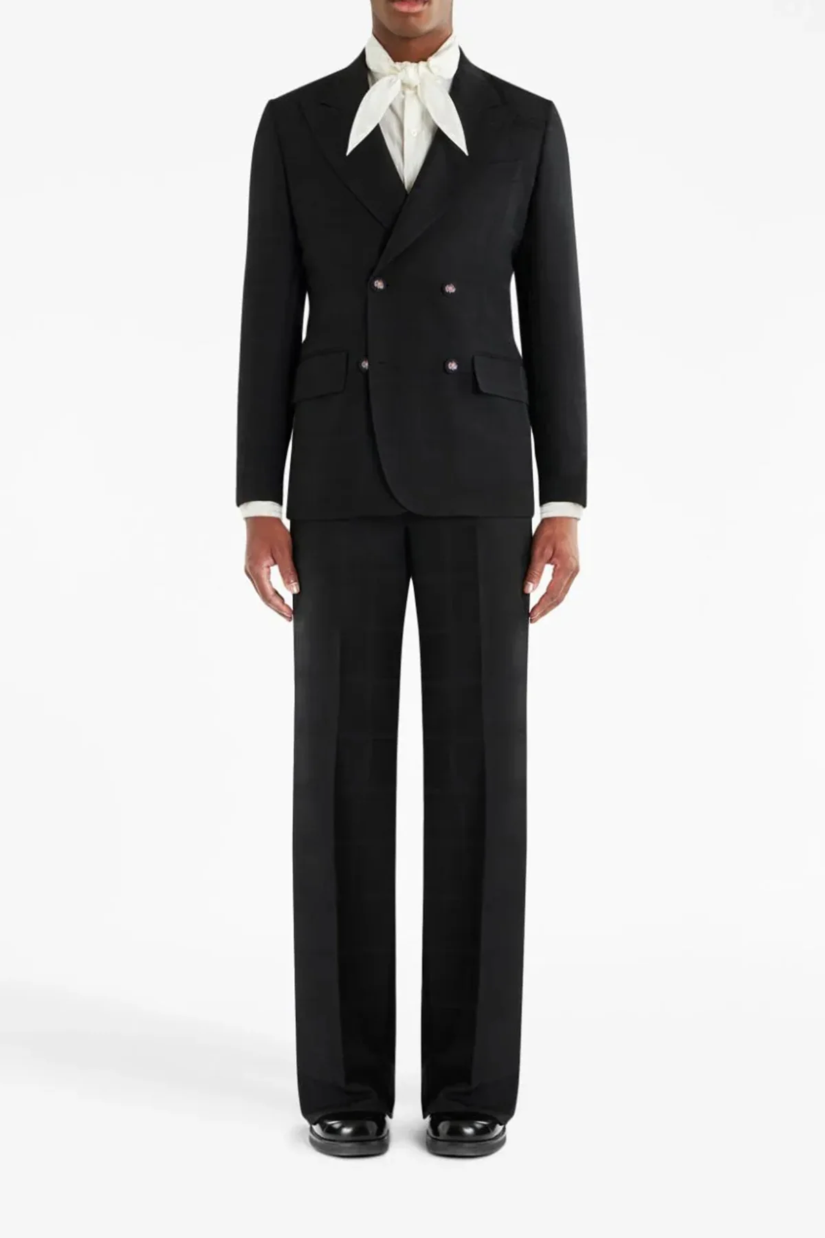 ETRO 50 check double-breasted wool blazer