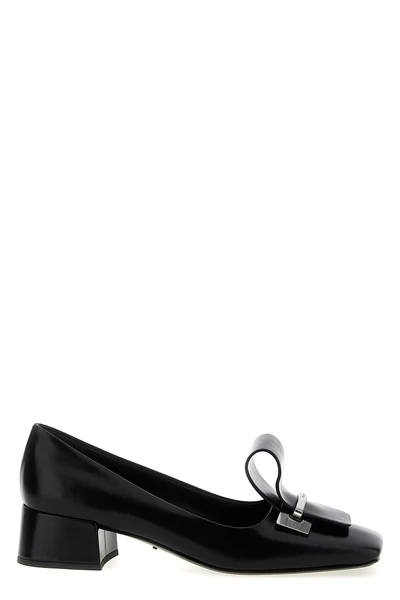 brushed leather pumps