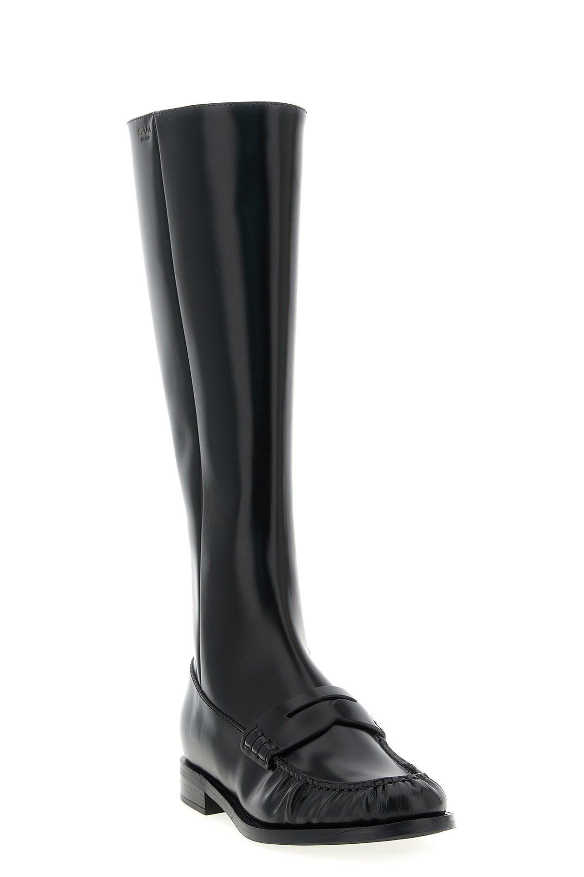 PRADA 37 high boots in brushed calf leather