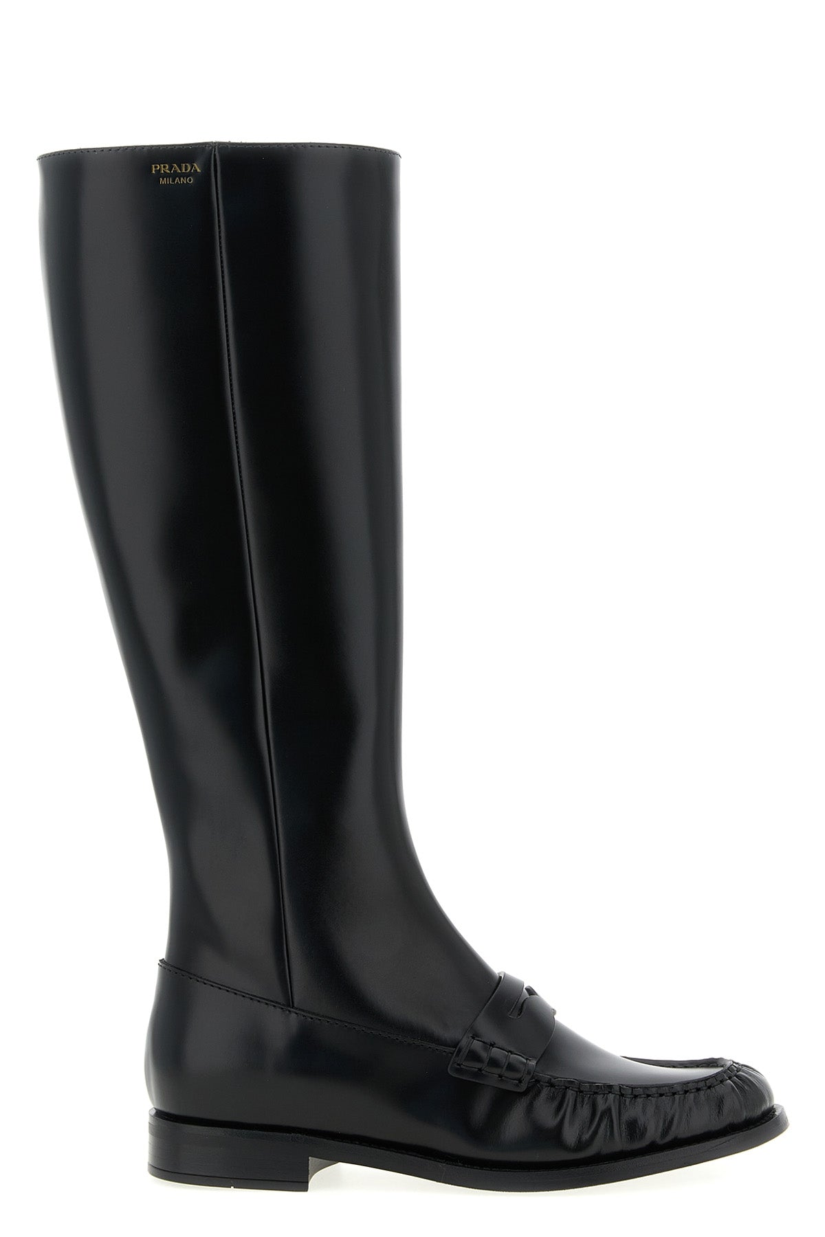 PRADA 37 high boots in brushed calf leather