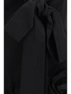 midi dress with draped shawl collar