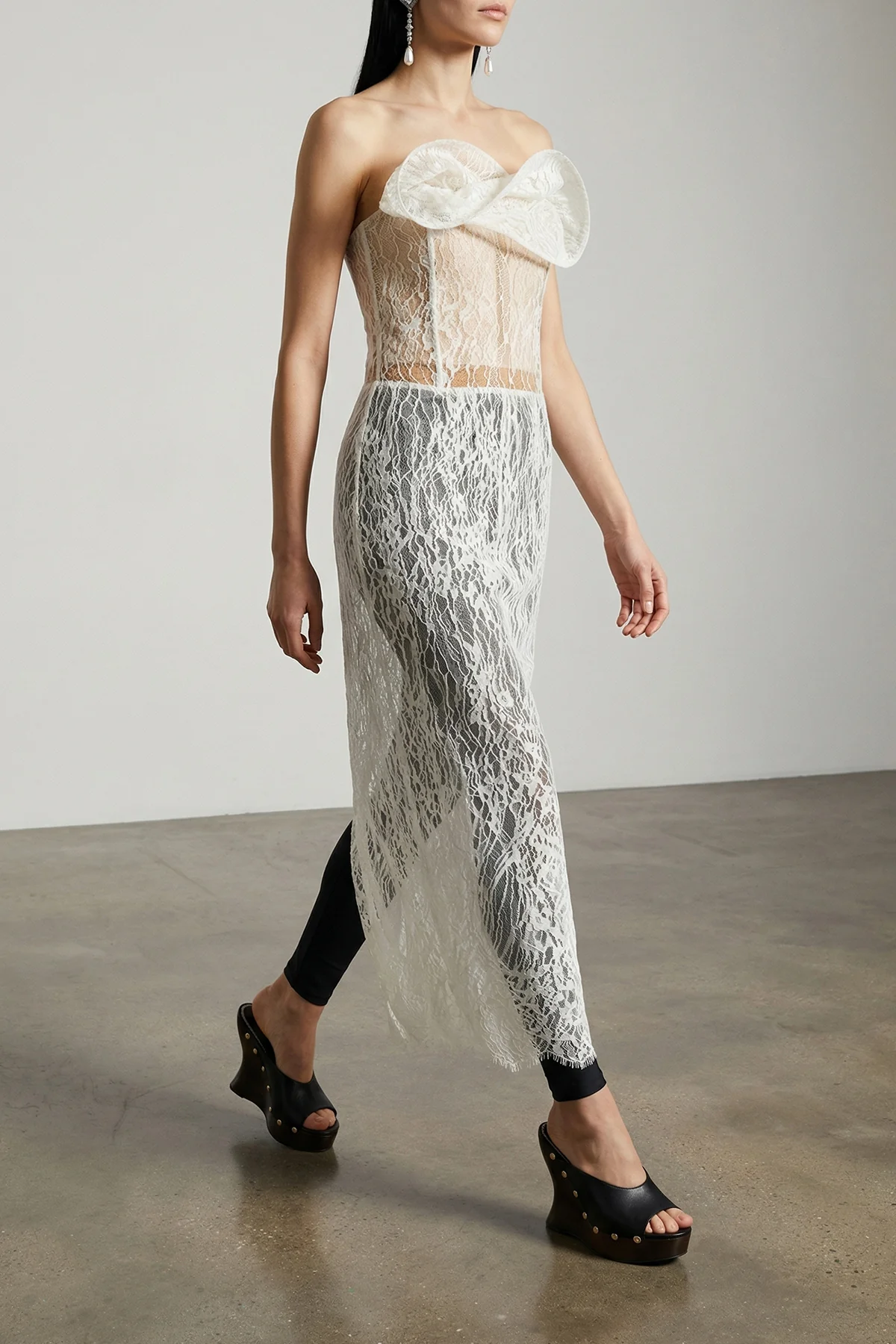 MAGDA BUTRYM 34 16 semi-transparent lace midi dress