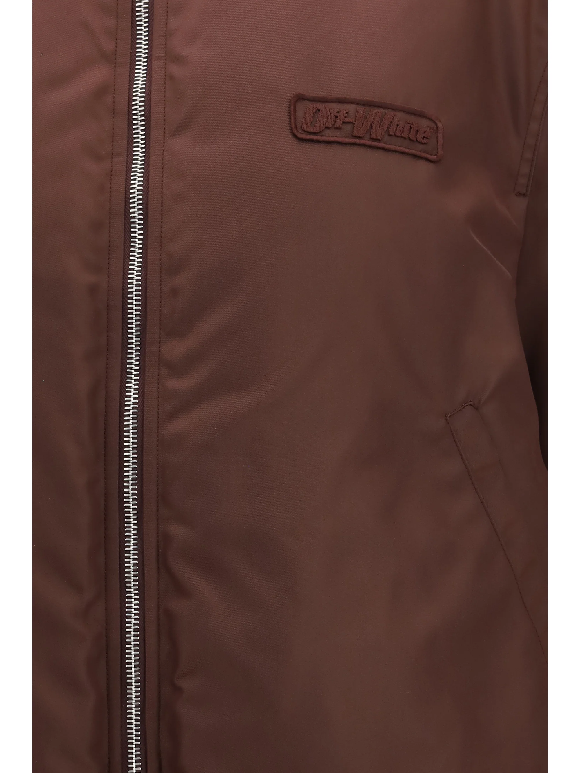 embroidered logo nylon bomber jacket