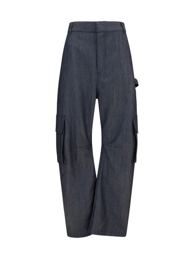 denim print cargo pants