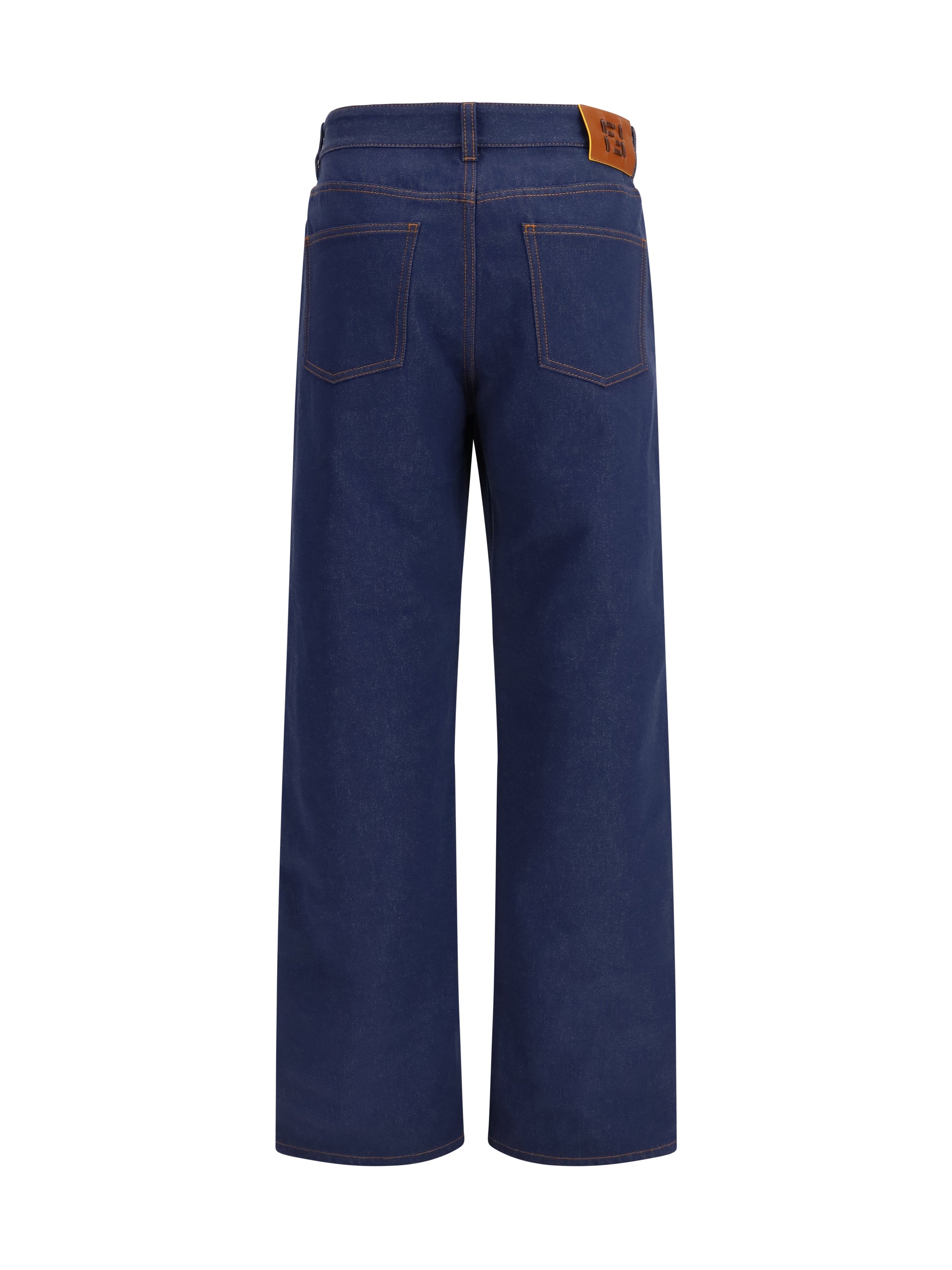 FENDI 42 five-pocket straight cut jeans with logo detail