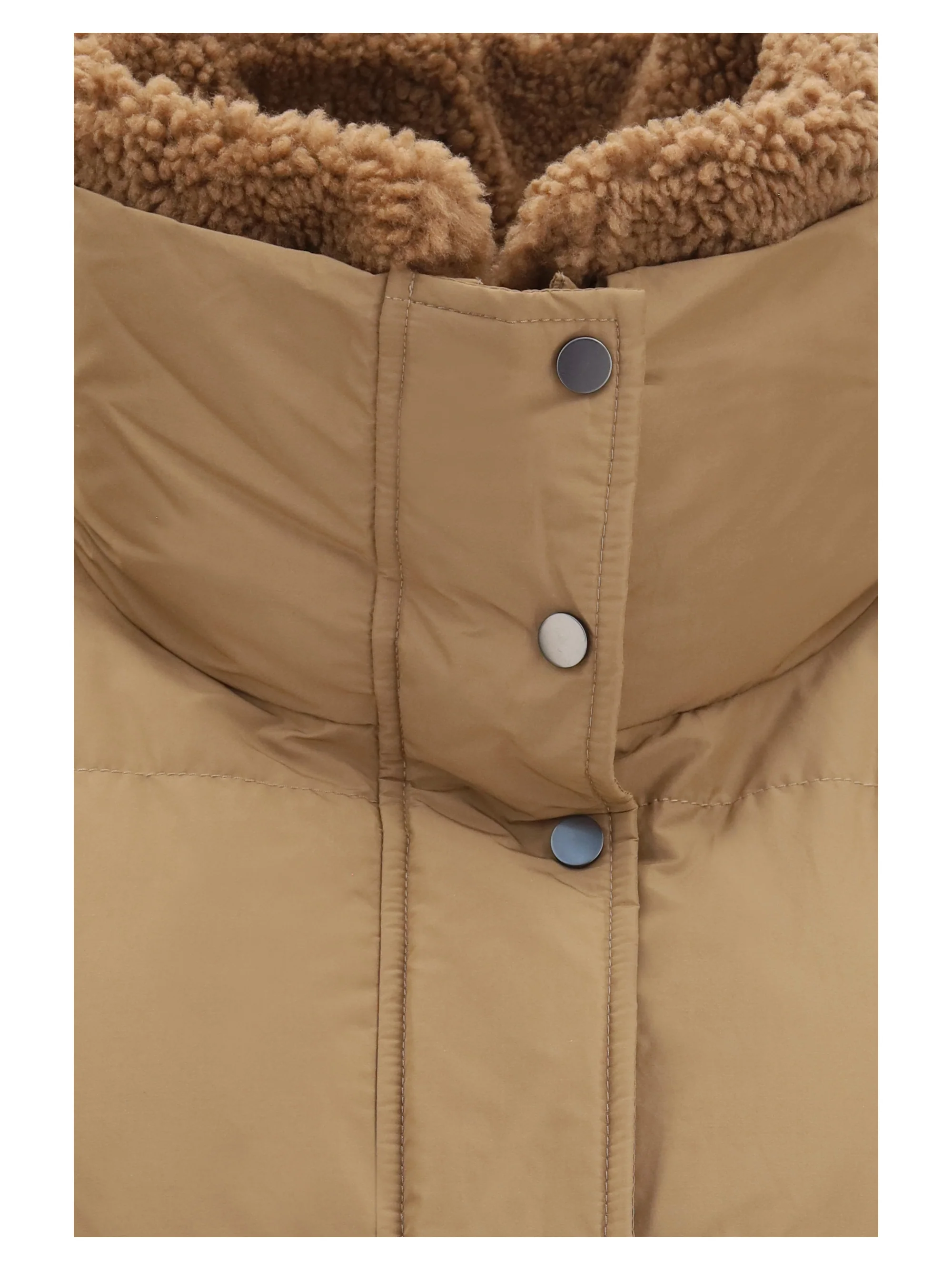 padded jacket with shearling collar