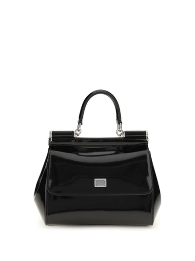 small sicily glossy calfskin handbag