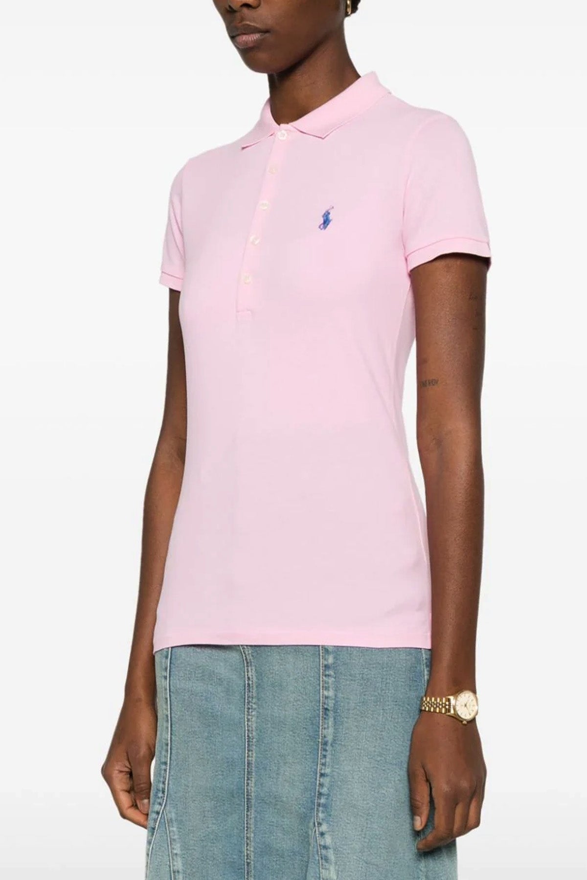 POLO RALPH LAUREN XL julie polo shirt in piqué cotton