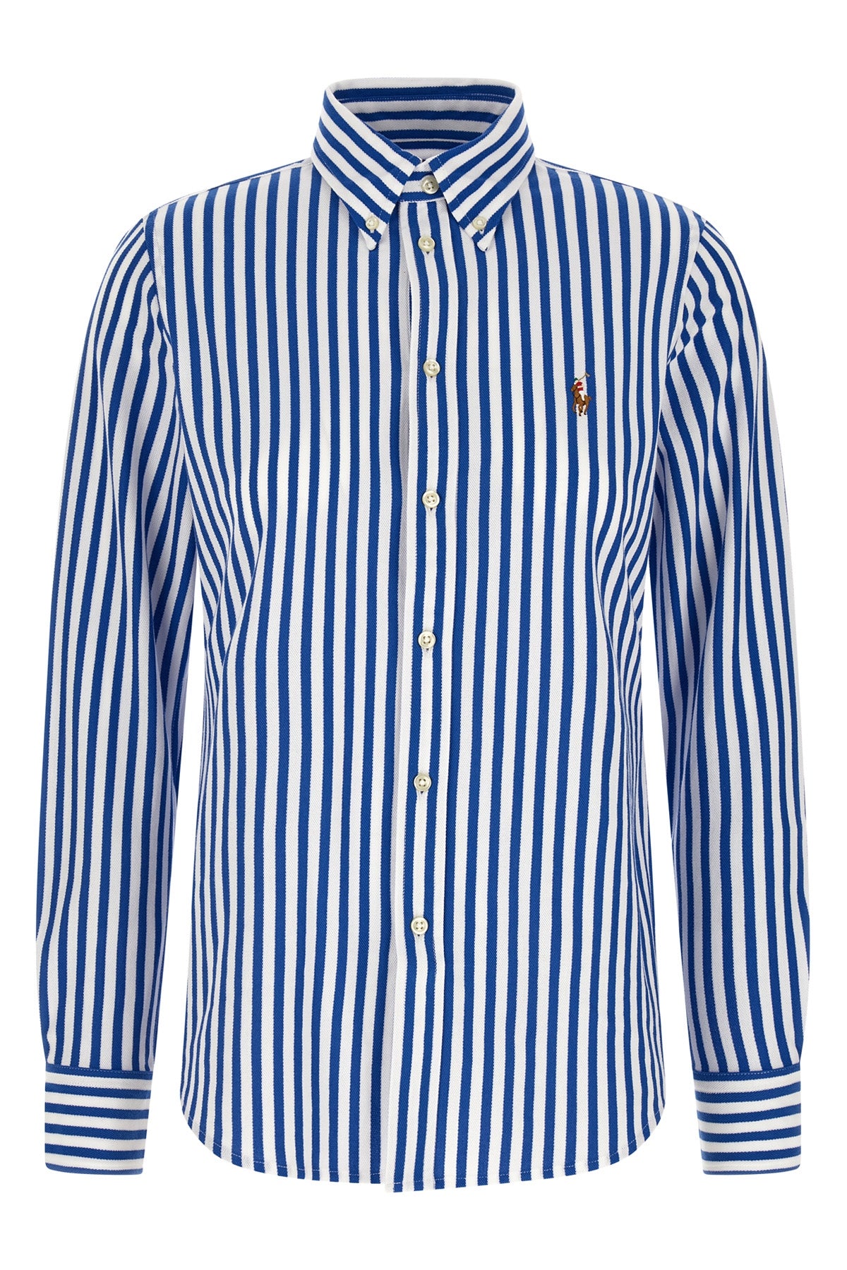 POLO RALPH LAUREN L striped oxford cotton knit shirt