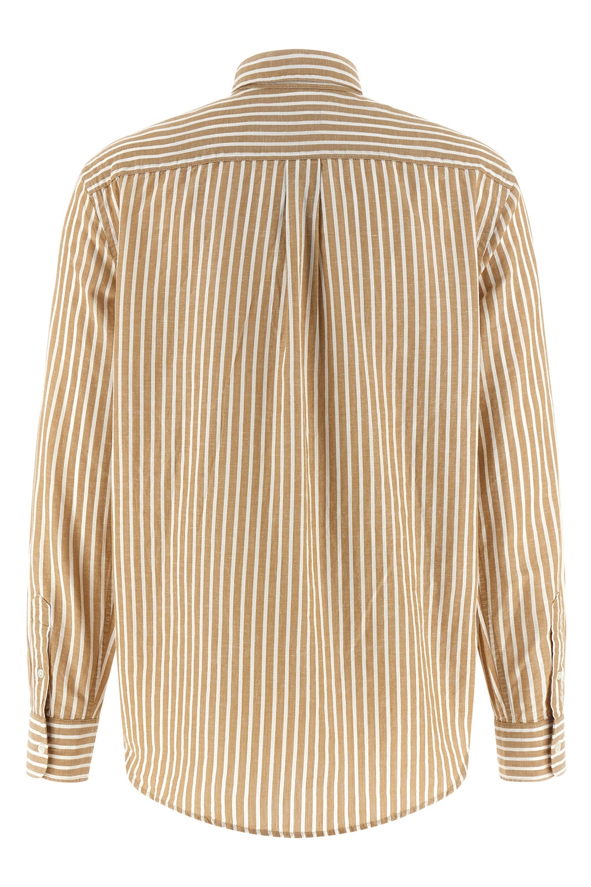POLO RALPH LAUREN L striped cotton and linen blend shirt dyed in thread