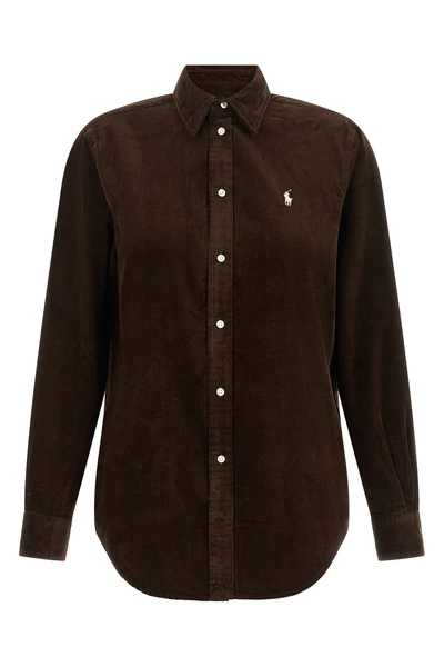 the polo ralph lauren corduroy shirt establishes a base of tactile sophisticatio