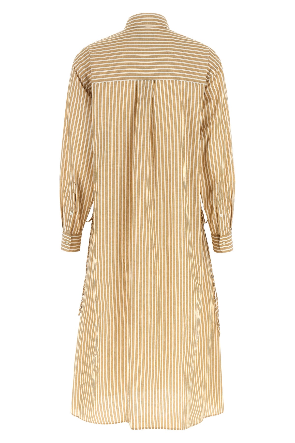 POLO RALPH LAUREN 4 striped cotton and linen midi dress